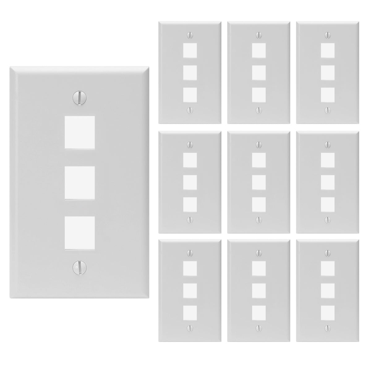 Keystone Wall Plate Single Gang White ABS 1 2 3 4 6 Port