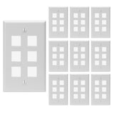 Keystone Wall Plate Single Gang White ABS 1 2 3 4 6 Port