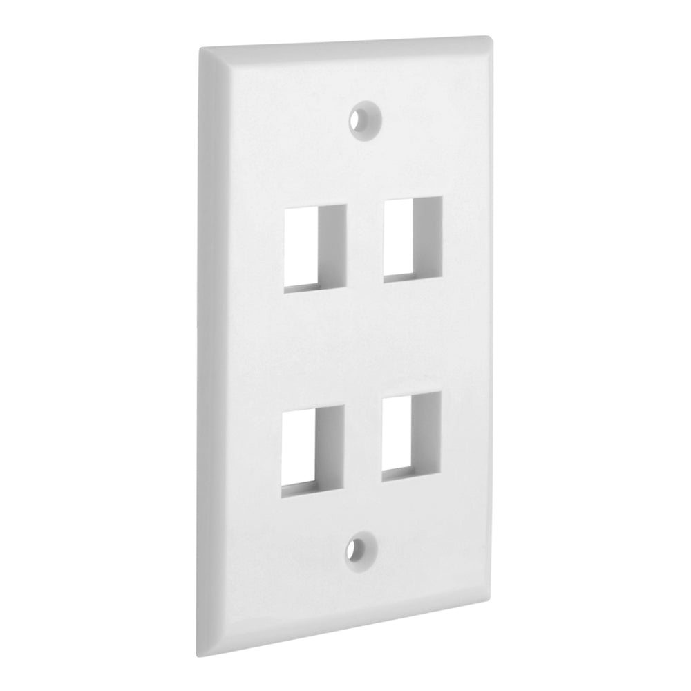 Keystone Wall Plate Single Gang White ABS 1 2 3 4 6 Port