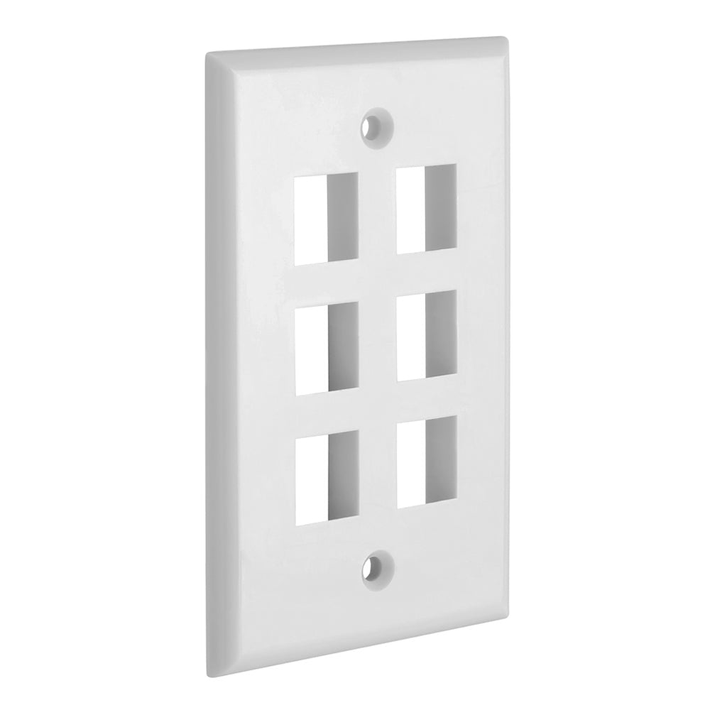 Keystone Wall Plate Single Gang White ABS 1 2 3 4 6 Port