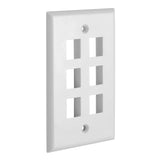 Keystone Wall Plate Single Gang White ABS 1 2 3 4 6 Port