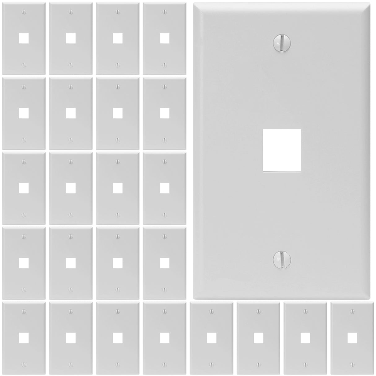 Keystone Wall Plate Single Gang White ABS 1 2 3 4 6 Port