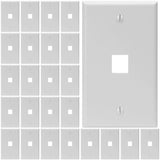 Keystone Wall Plate Single Gang White ABS 1 2 3 4 6 Port