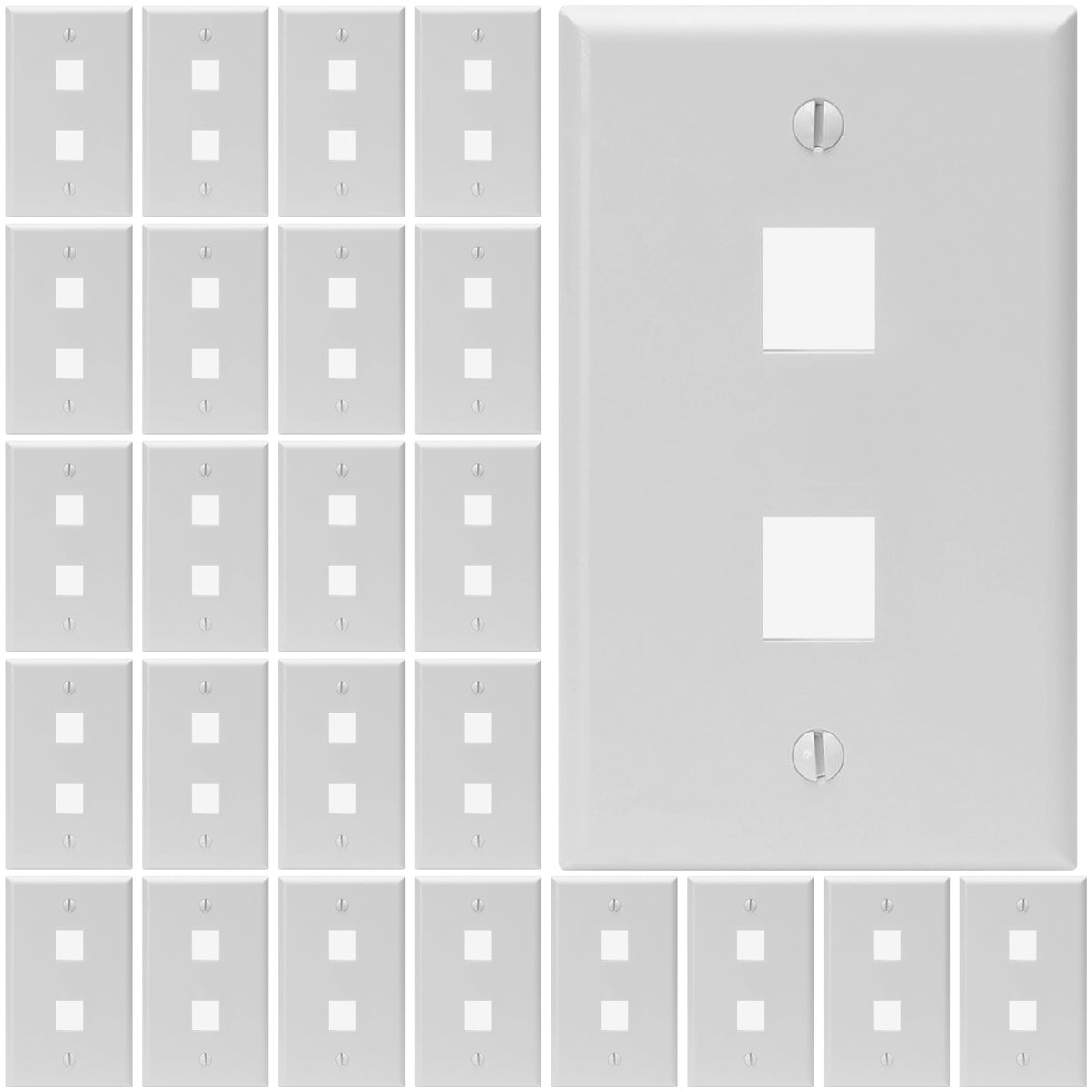 Keystone Wall Plate Single Gang White ABS 1 2 3 4 6 Port