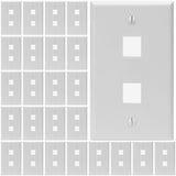 Keystone Wall Plate Single Gang White ABS 1 2 3 4 6 Port