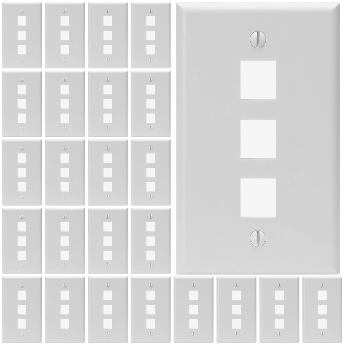 Keystone Wall Plate Single Gang White ABS 1 2 3 4 6 Port