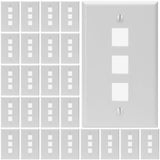 Keystone Wall Plate Single Gang White ABS 1 2 3 4 6 Port
