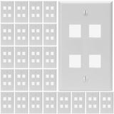 Keystone Wall Plate Single Gang White ABS 1 2 3 4 6 Port