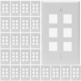 Keystone Wall Plate Single Gang White ABS 1 2 3 4 6 Port