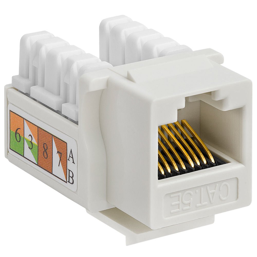 Cat5e Punch Down Keystone Jack 110 IDC RJ45 Black White Blue Green Yellow