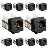 Cat5e Punch Down Keystone Jack 110 IDC RJ45 Black White Blue Green Yellow
