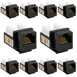 Cat6 Punch Down Keystone Jack 110 IDC RJ45 Black White Blue Green Yellow