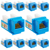 Cat5e Punch Down Keystone Jack 110 IDC RJ45 Black White Blue Green Yellow
