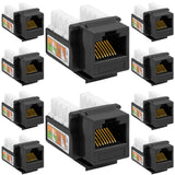 Cat5e Punch Down Keystone Jack 110 IDC RJ45 Black White Blue Green Yellow