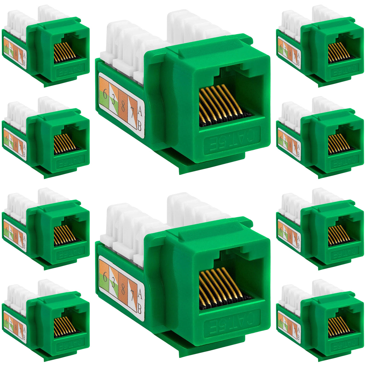 Cat5e Punch Down Keystone Jack 110 IDC RJ45 Black White Blue Green Yellow