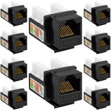 Cat6 Punch Down Keystone Jack 110 IDC RJ45 Black White Blue Green Yellow