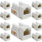 Cat6 Punch Down Keystone Jack 110 IDC RJ45 Black White Blue Green Yellow