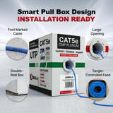 Cat5e Plenum Cable 1000ft CMP 24AWG UTP 350MHz – Bulk Ethernet Network Wire, Unshielded