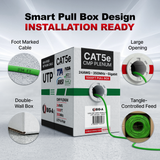 Cat5e Plenum Cable 1000ft CMP 24AWG UTP 350MHz – Bulk Ethernet Network Wire, Unshielded