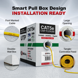 Cat5e Plenum Cable 1000ft CMP 24AWG UTP 350MHz – Bulk Ethernet Network Wire, Unshielded