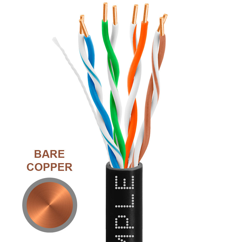 Cat5e Riser Ethernet Cable Unshielded 350MHz Solid Copper 24AWG CMR 1000ft