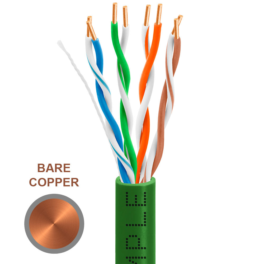 Cat5e Riser Ethernet Cable Unshielded 350MHz Solid Copper 24AWG CMR 1000ft