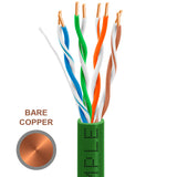 Cat5e Riser Ethernet Cable Unshielded 350MHz Solid Copper 24AWG CMR 1000ft
