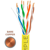 Cat5e Riser Ethernet Cable Unshielded 350MHz Solid Copper 24AWG CMR 1000ft