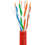 Cat5e Riser Ethernet Cable 1000ft 24AWG Solid Bare Copper 350MHz CMR ETL Listed