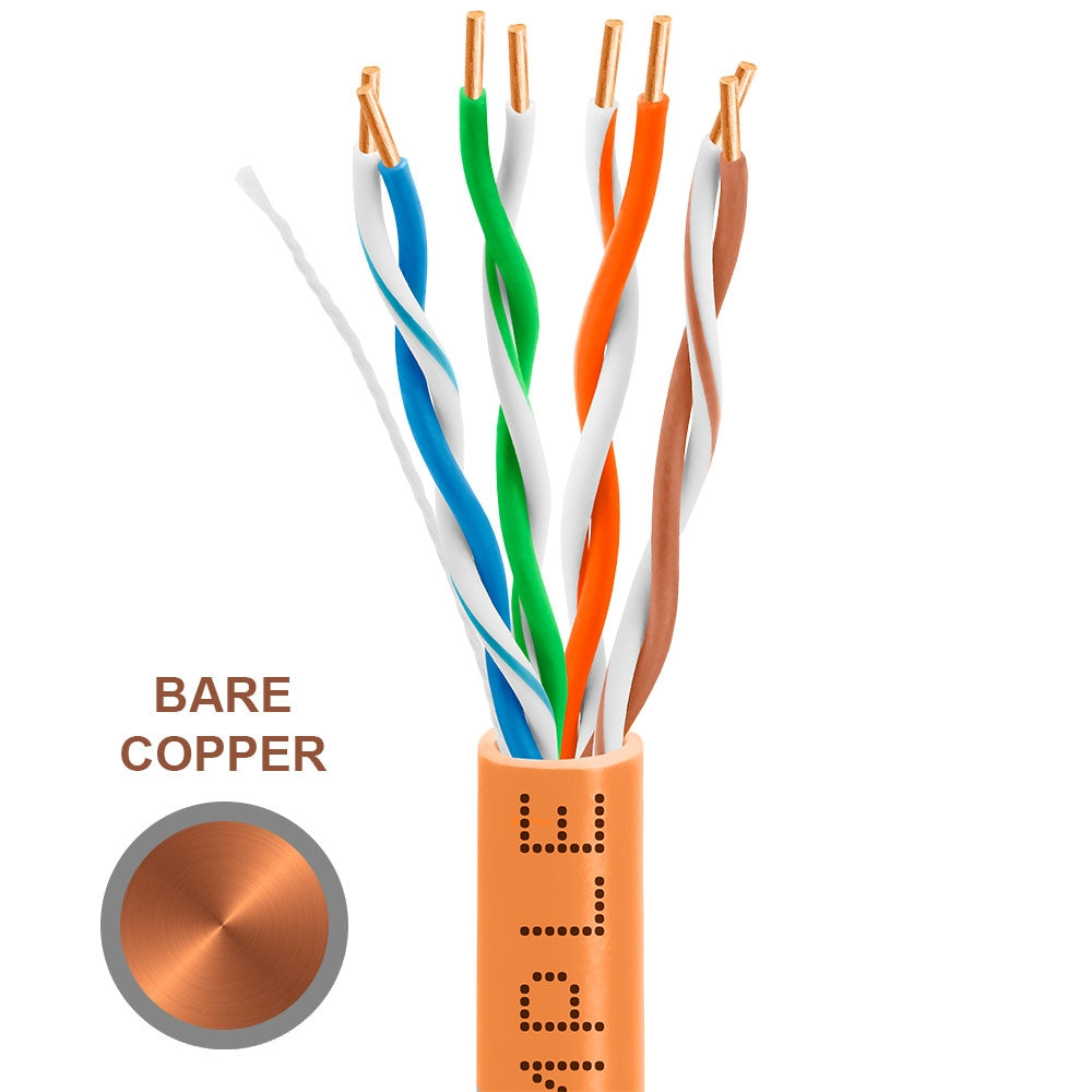 Cat5e Riser Ethernet Cable Unshielded 350MHz Solid Copper 24AWG CMR 1000ft