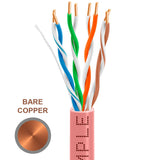 Cat5e Riser Ethernet Cable Unshielded 350MHz Solid Copper 24AWG CMR 1000ft