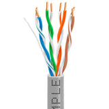 Cat5e Plenum Ethernet Cable 1000ft 24AWG Solid Bare Copper 350MHz CMP ETL Listed