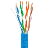Cat5e Plenum Ethernet Cable 1000ft 24AWG Solid Bare Copper 350MHz CMP ETL Listed