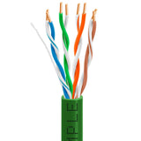 Cat5e Plenum Ethernet Cable 1000ft 24AWG Solid Bare Copper 350MHz CMP ETL Listed