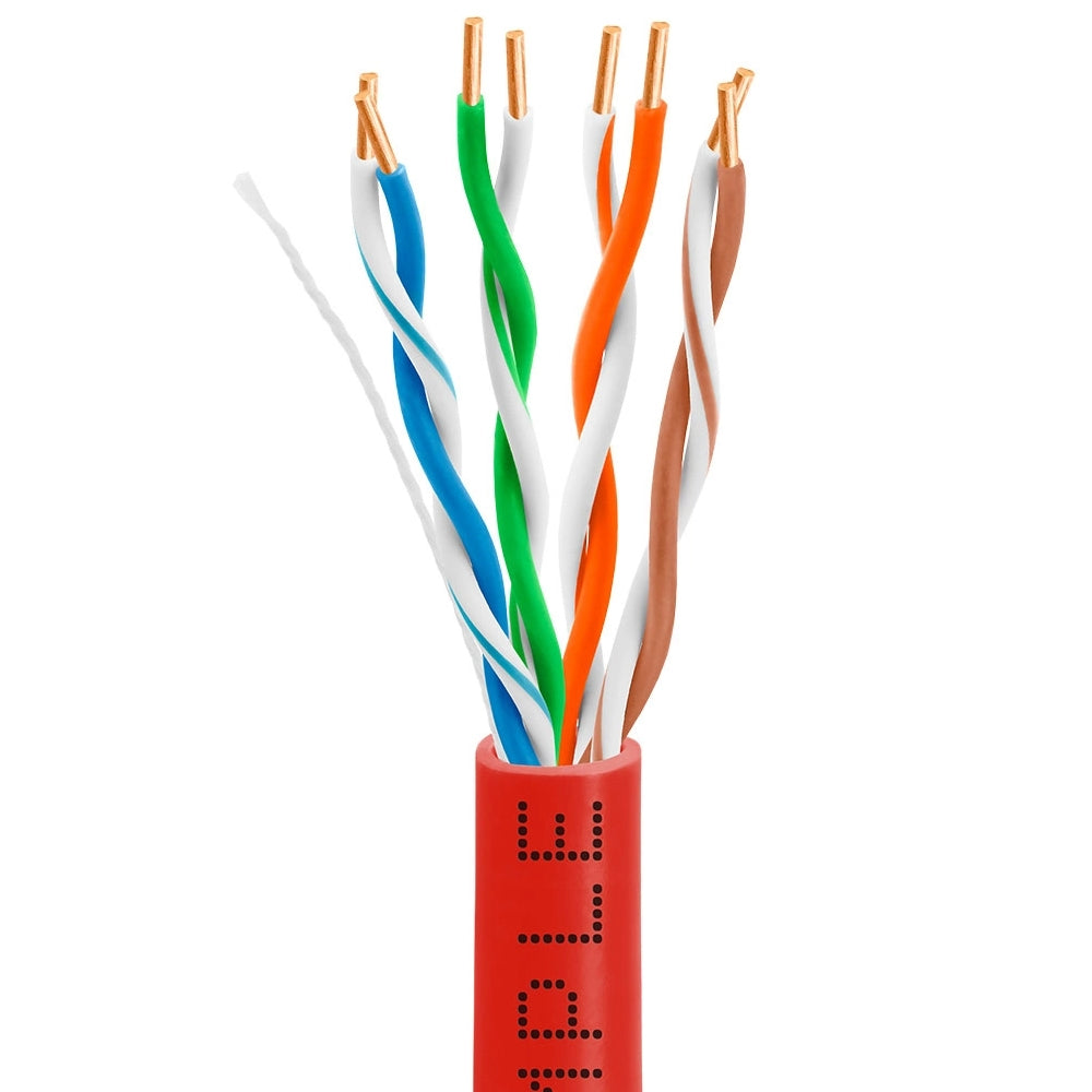 Cat5e Plenum Ethernet Cable 1000ft 24AWG Solid Bare Copper 350MHz CMP ETL Listed