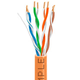 Cat5e Plenum Ethernet Cable 1000ft 24AWG Solid Bare Copper 350MHz CMP ETL Listed