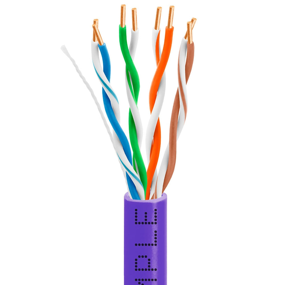 Cat5e Plenum Ethernet Cable 1000ft 24AWG Solid Bare Copper 350MHz CMP ETL Listed