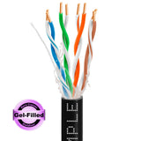 Cat5e Ethernet Cable Outdoor 24AWG Solid Bare Copper Gel Filled 350MHz 1000ft