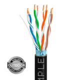 Cat5e Ethernet Cable Outdoor 24AWG Solid Bare Copper FTP Shielded 350MHz 1000ft