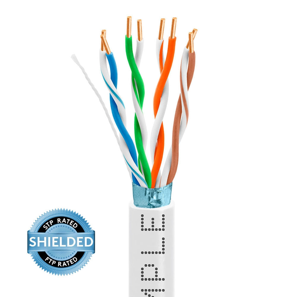 Cat5e Riser Ethernet Cable Shielded 350MHz F/UTP 24AWG CMR 1000ft