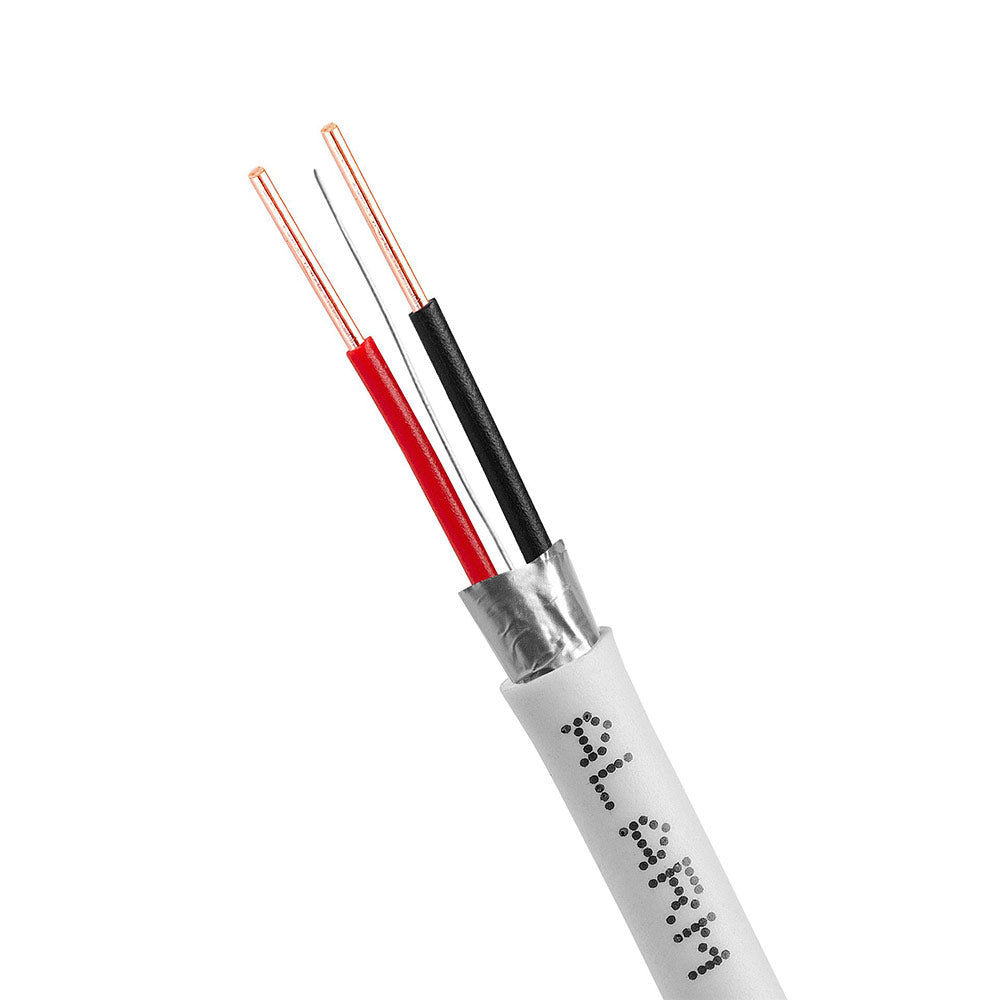 22/2 Alarm Security Wire Shielded Solid Conductor 22AWG 500ft White