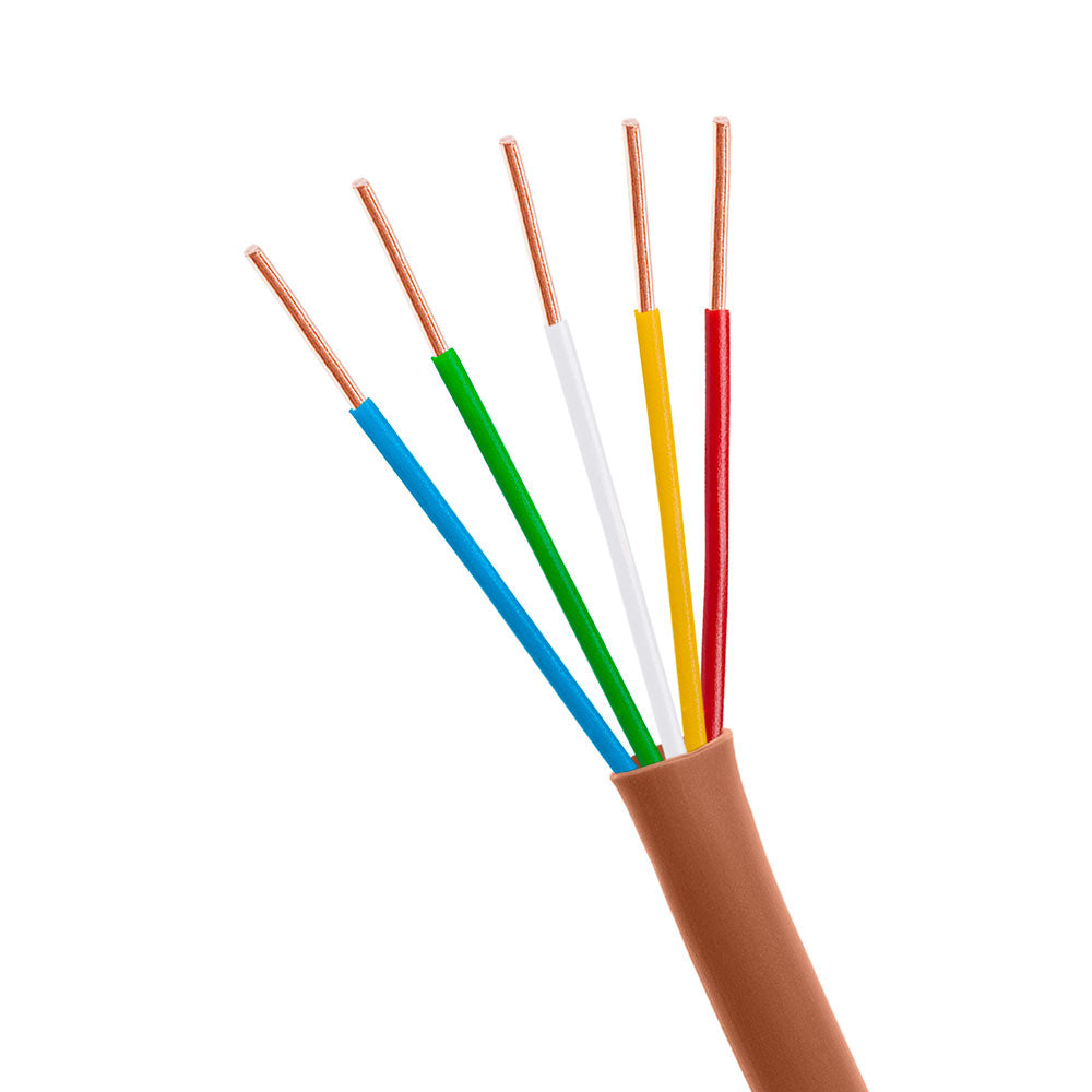 Thermostat Wire 18AWG Solid Bare Copper CMR Brown – 2 3 4 5 8 Conductors