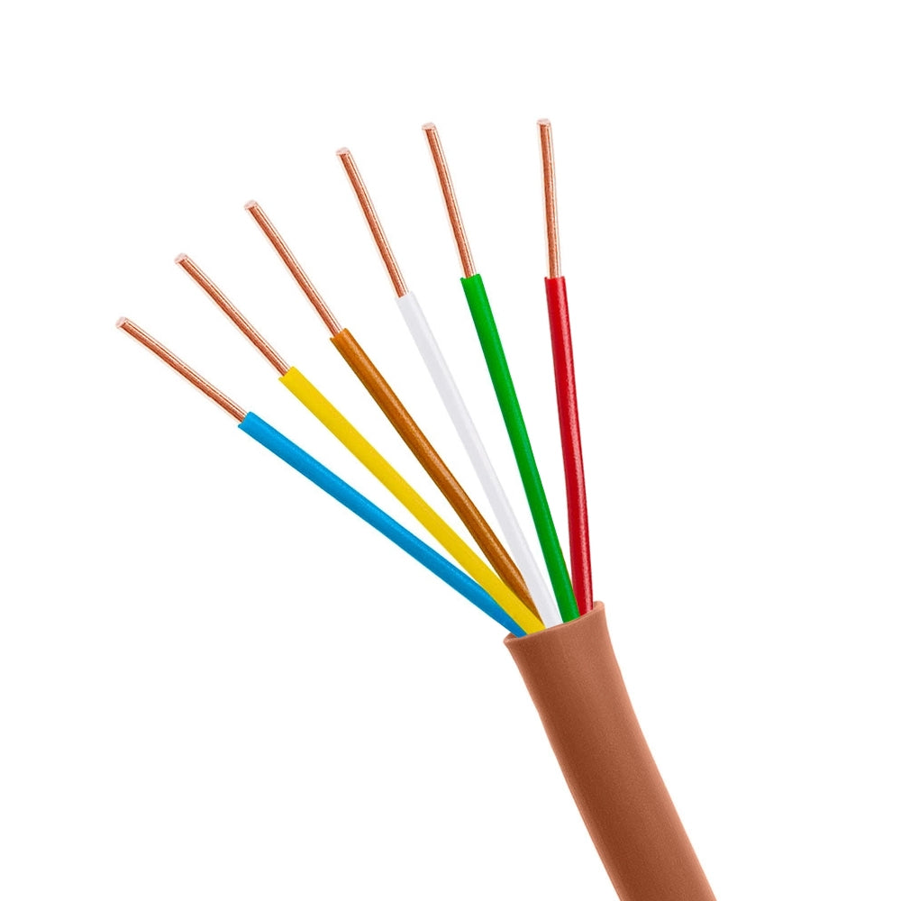 Thermostat Wire 18AWG Solid Bare Copper CMR Brown – 2 3 4 5 8 Conductors