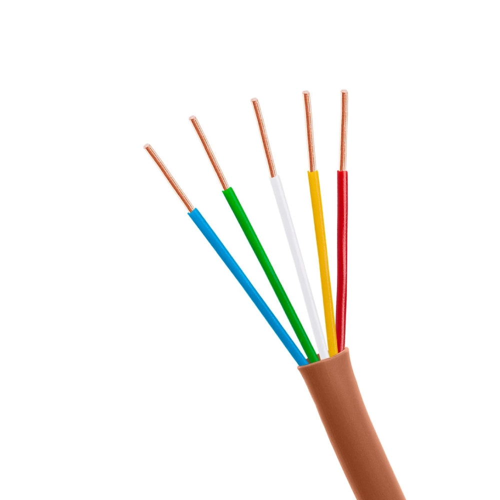 Thermostat Wire 20AWG Solid Bare Copper CMR Brown – 2 5 6 8 Conductors