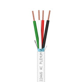 Plenum Control Cable Shielded 22AWG 4 Conductor CMP Stranded Copper 1000ft White