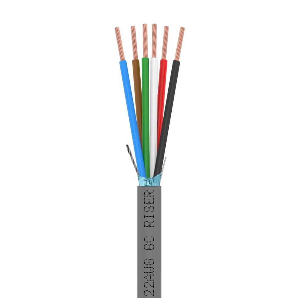 Control Cable Shielded 22AWG 6 Conductor Riser CMR Stranded Copper 1000ft 500ft
