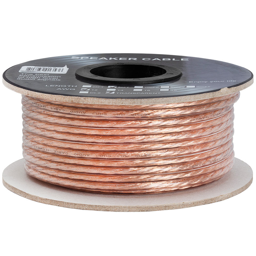 Speaker Wire 12AWG 2 Stranded Conductors Clear Jacket