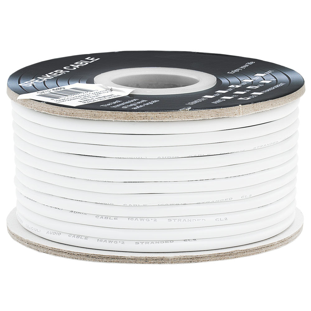 In-Wall Speaker Wire 12AWG 2 Stranded Conductors CL2 Rated White