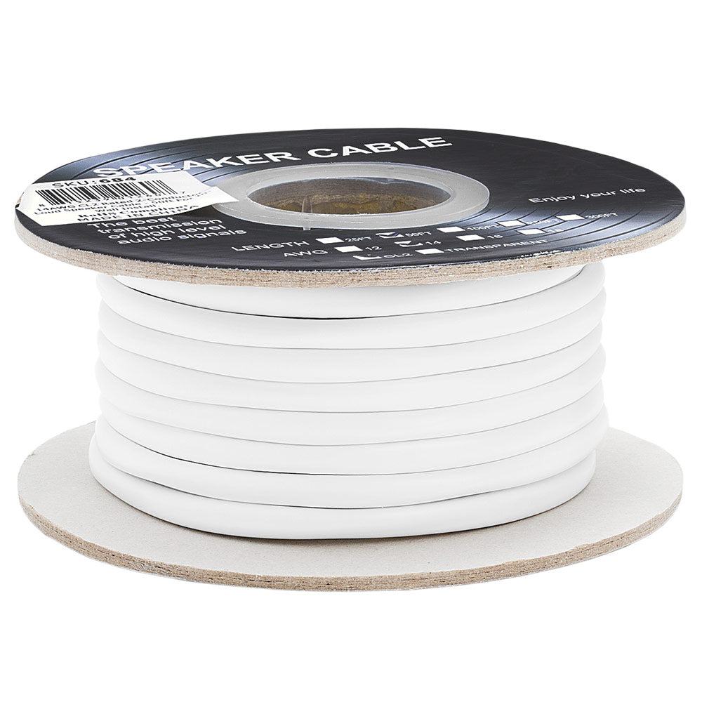 In-Wall Speaker Wire 14AWG 2 Stranded Conductors CL2 Rated White