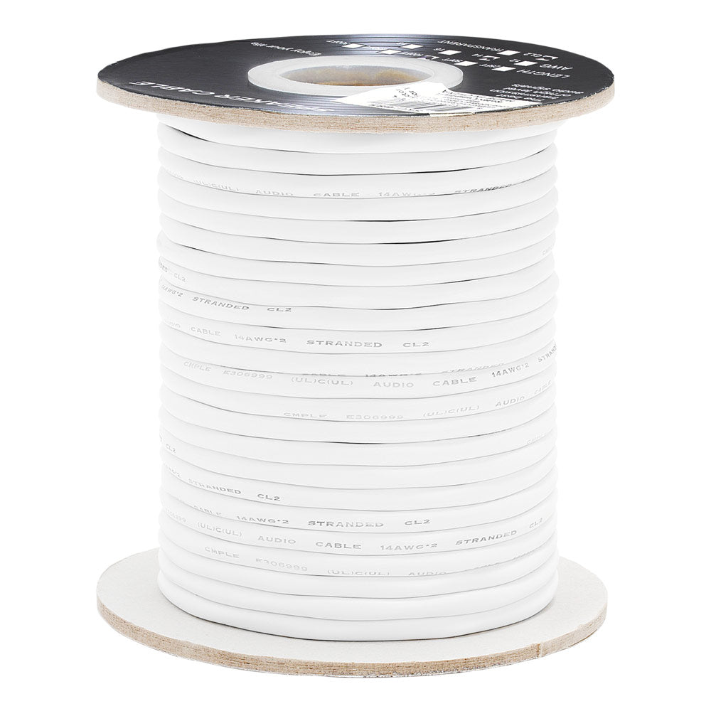 In-Wall Speaker Wire 14AWG 2 Stranded Conductors CL2 Rated White